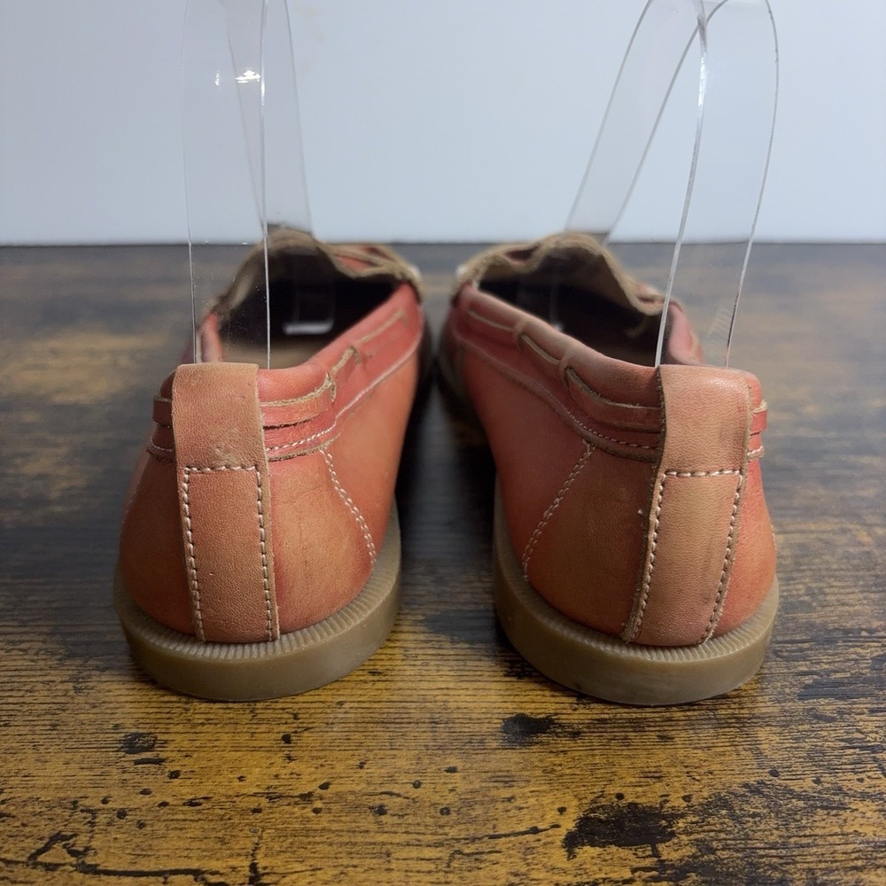 Bed Stu Penny Loafers Womens Sz 7 Coral Pink Leather Distressed Classic - Picture 6 of 13